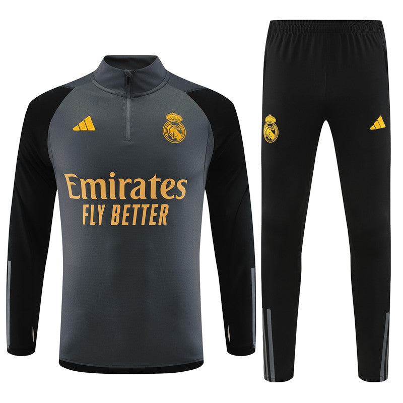 Buzo Completo Real Madrid Gris Oscuro