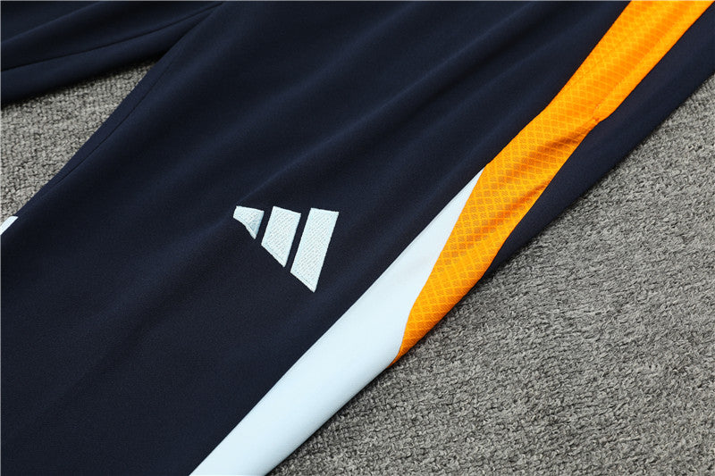 Buzo Completo Real Madrid Blanco Diseño Naranja