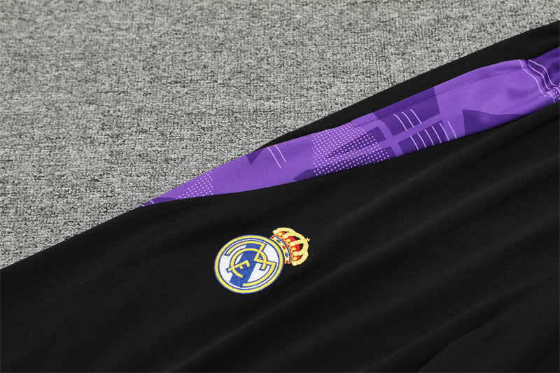 Buzo Completo con Cierre Real Madrid Negro Morado