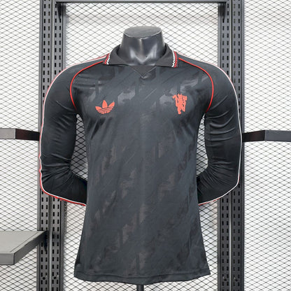 Manchester United Manga Larga Edición Especial Negro 2025/26 Versión Jugador