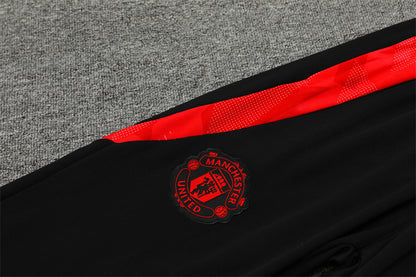 Buzo Completo Manchester United Negro Rojo Detalles