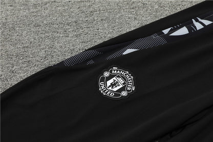 Buzo Completo Manchester United Negro Blanco