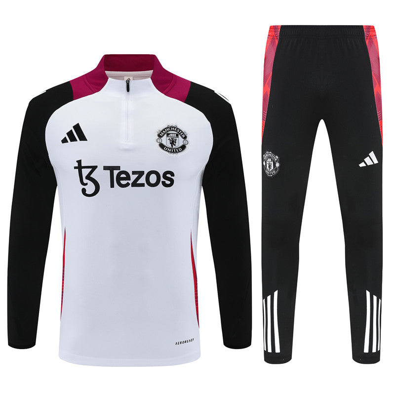 Buzo Completo Manchester United Blanco Burdeo