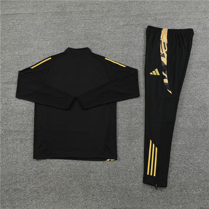 Buzo Completo Real Madrid Negro Dorado