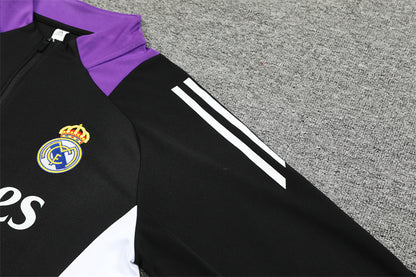 Buzo Completo con Cierre Real Madrid Negro Morado