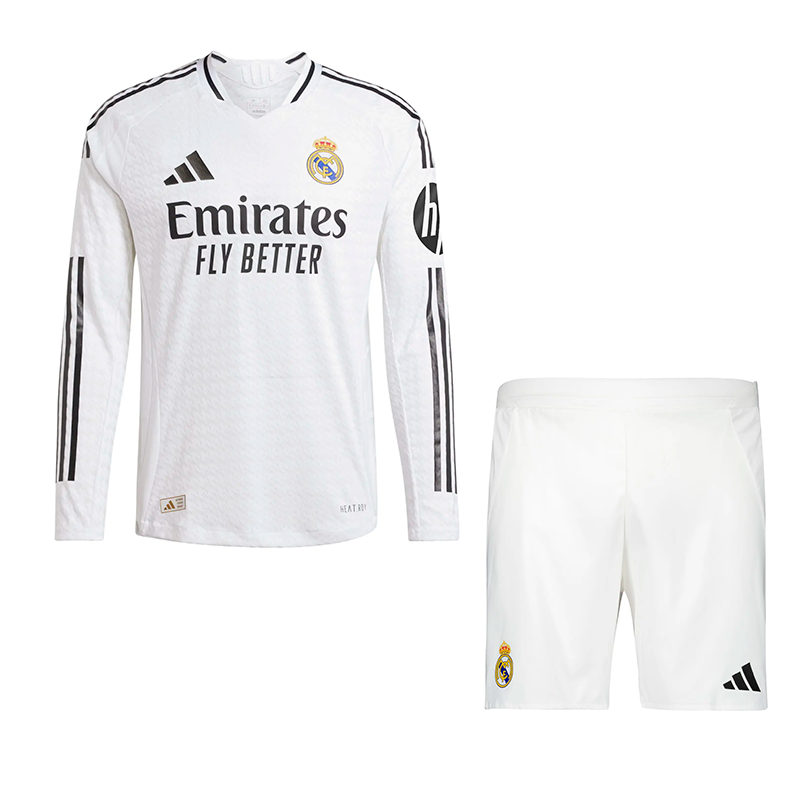 Real Madrid Local Manga Larga Kit Adulto 2024/25 Versión Fan