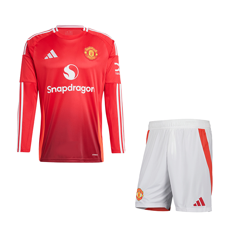 Manchester United Local Manga Larga Kit Adulto 2024/25 Versión Fan