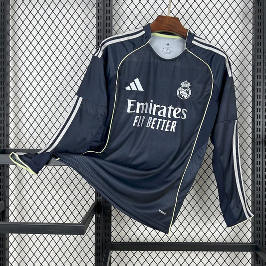 Real Madrid Manga Larga Visita 2025/26 Versión Fan