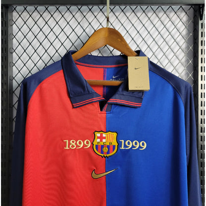 Talla XL - FC Barcelona Conmemorativa Manga Larga Retro 100 Años Versión Fan