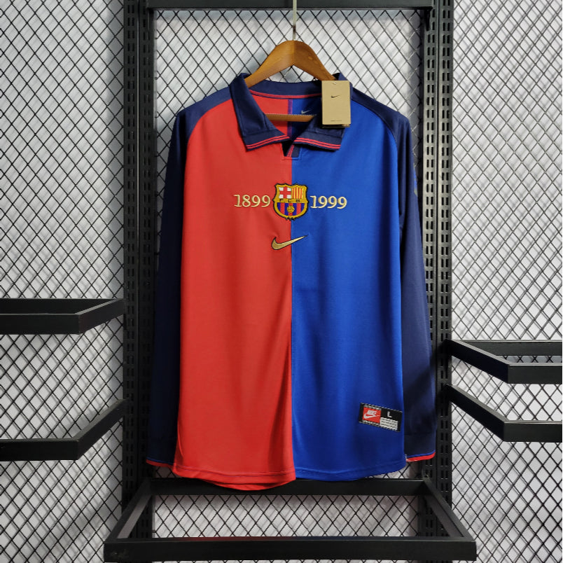 Talla XL - FC Barcelona Conmemorativa Manga Larga Retro 100 Años Versión Fan