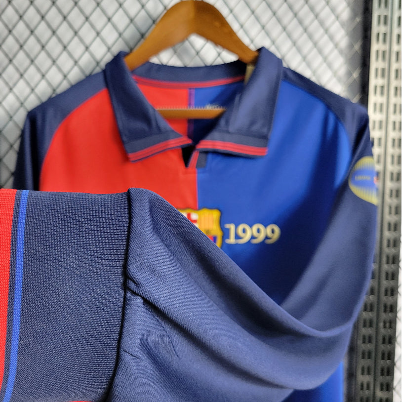 Talla XL - FC Barcelona Conmemorativa Manga Larga Retro 100 Años Versión Fan