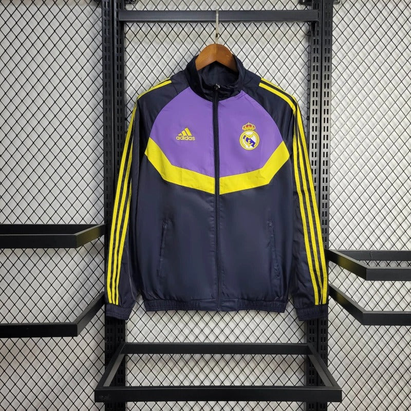Cortavientos Real Madrid Morado, Amarillo y Azun Marino